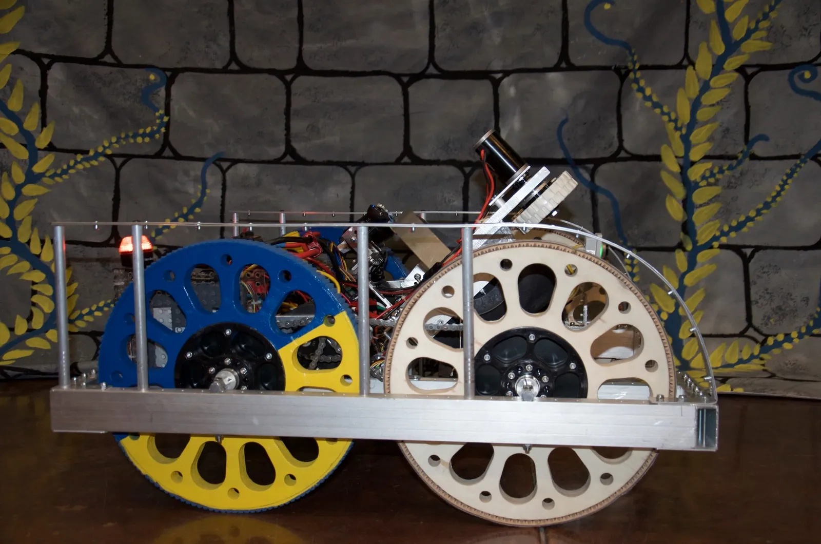 ARES and its handmade 14-inch wooden and omni wheels