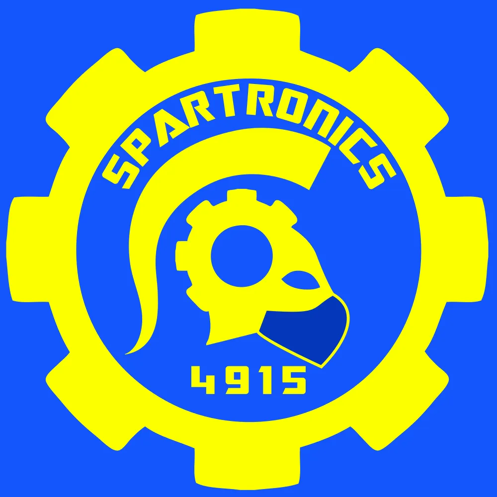 The Spartronics logo wearing a face mask