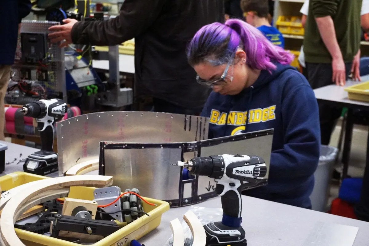 Robotics student working